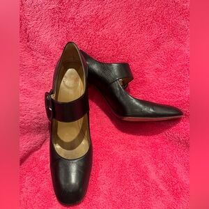 charles jourdan vintage heels black block heel